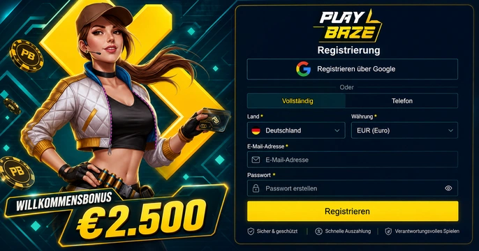 Registrierung bei Playbaze